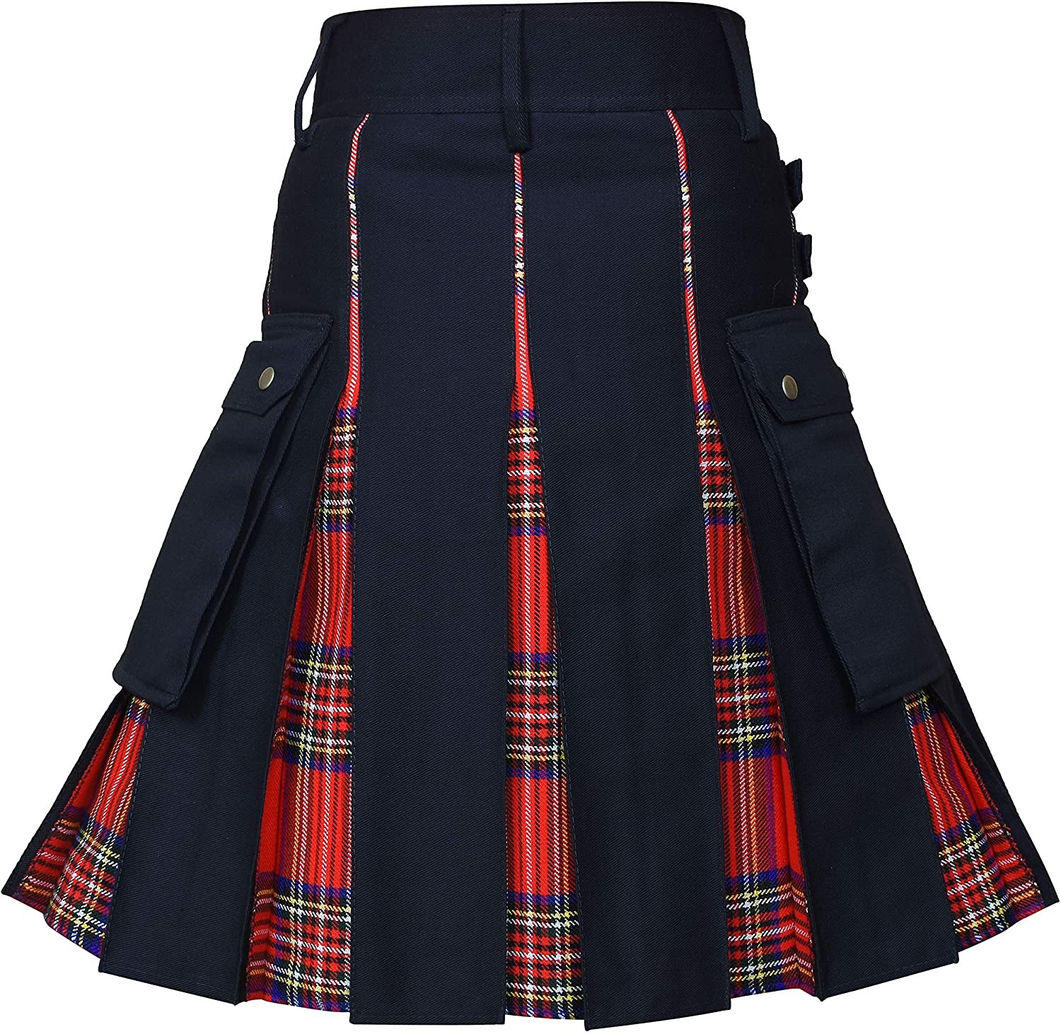 Title 4, Mens Scottish Plaid Contrast Pleated Skirt – S...