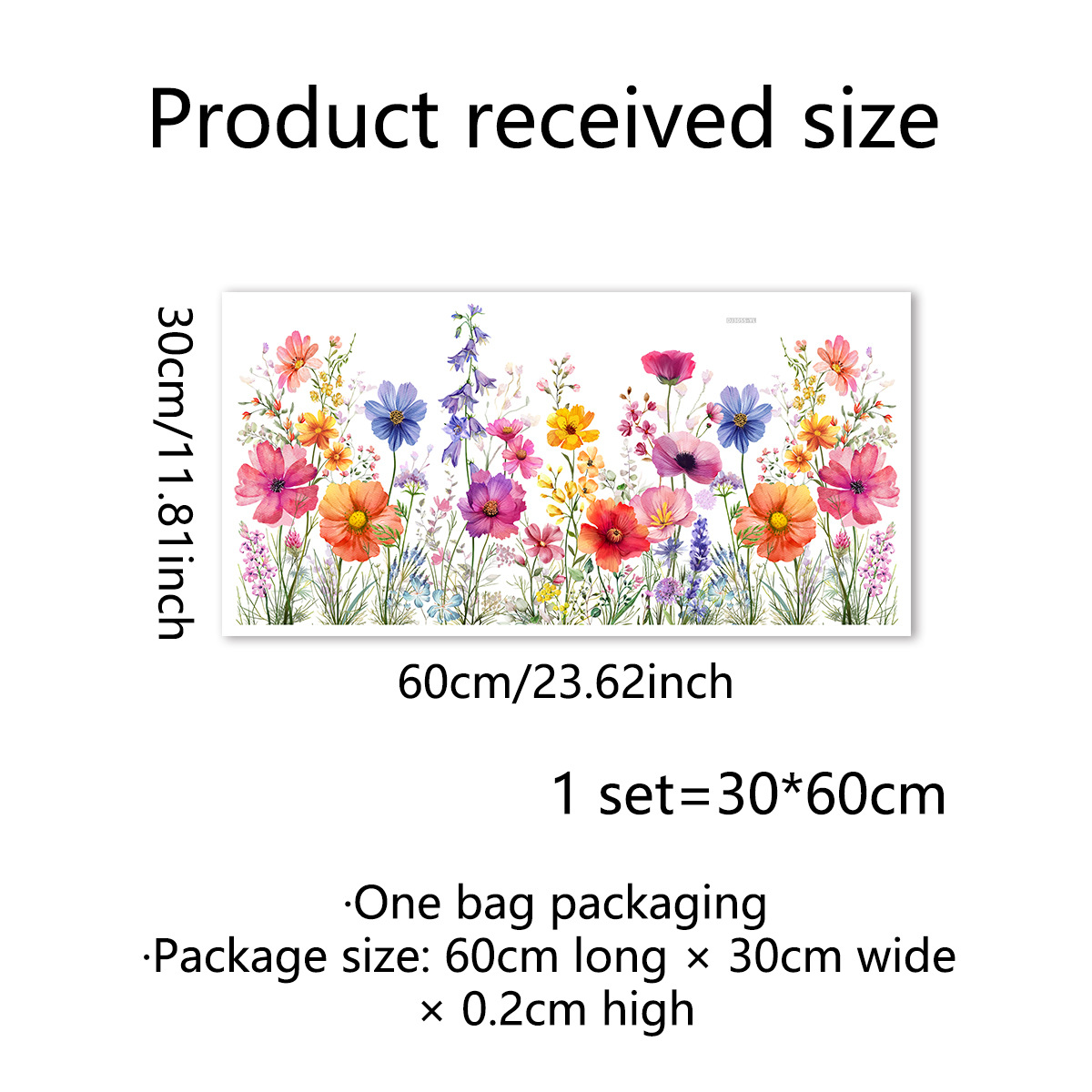 DJ3064 Colorful Flowers Electrostatic Window Sticker