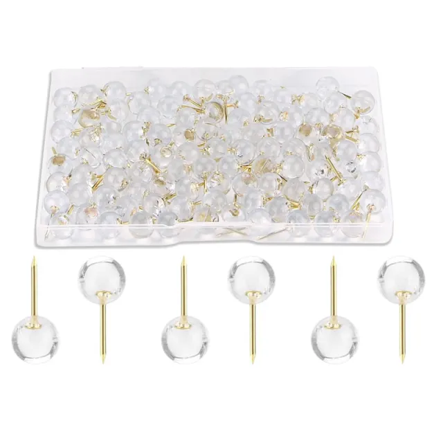 Transparent Pearl Nail Silver Rose Gold Ball Map Push Pin Thumb Gold - Shop at LoveMi