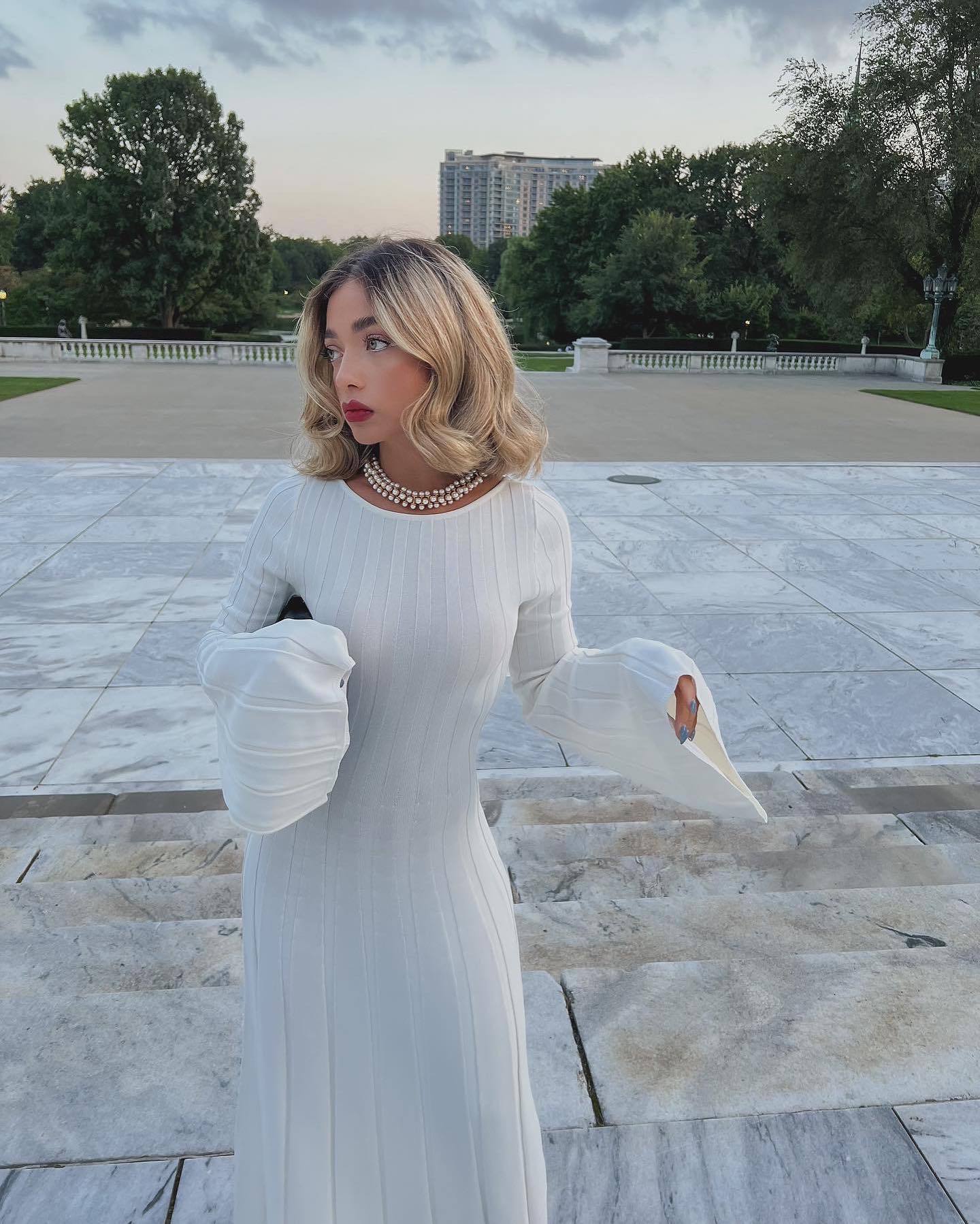 Dress Round Neck Big Pit Strip Backless Women