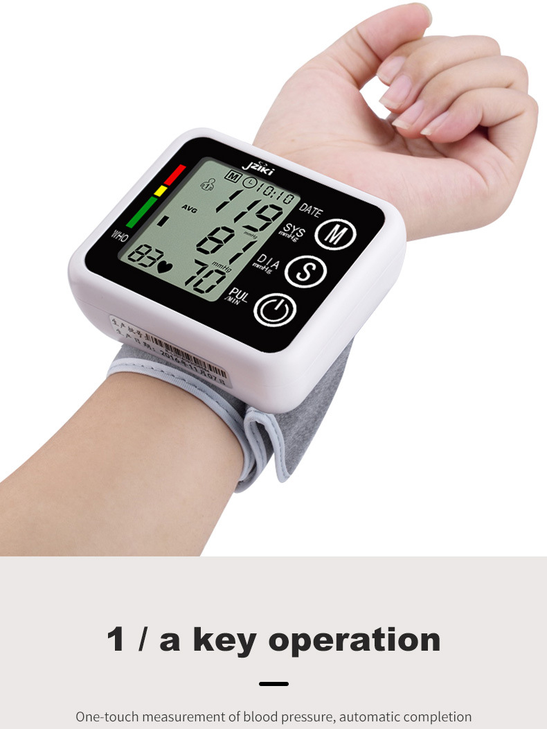 Title 5, English Wrist Electronic Sphygmomanometer Pulse...