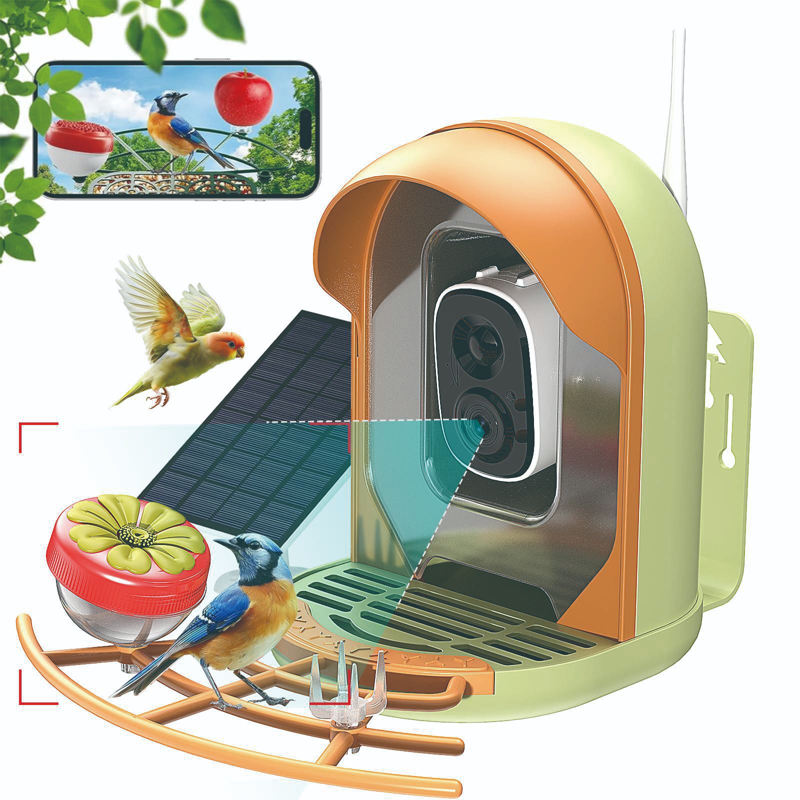 Smart Bird Feeder With AI-powered Camera Outdoor Solar Charging 2