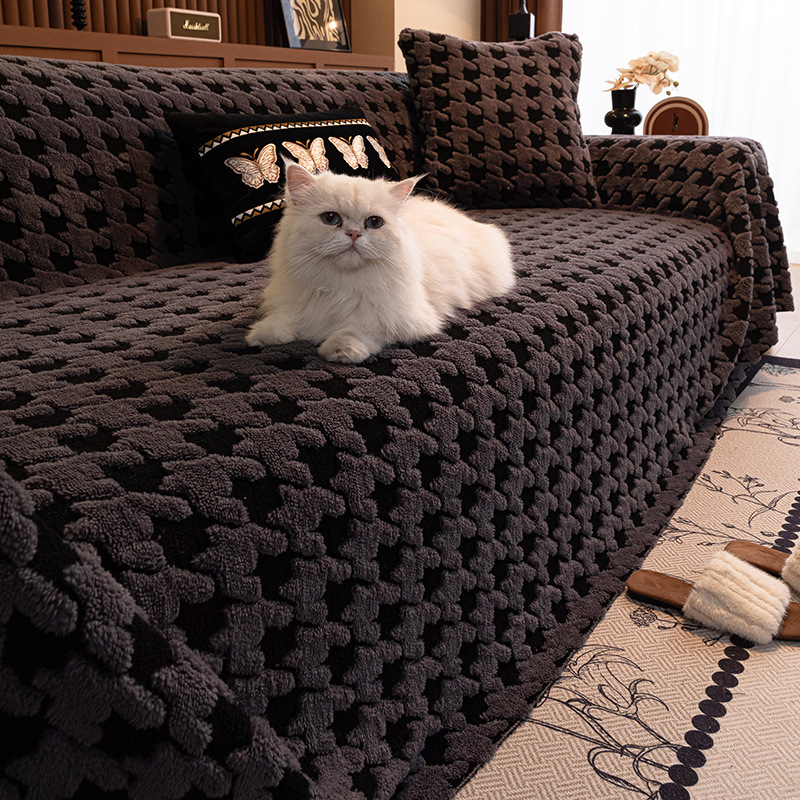 Light-luxuryHigh-end Winter Plush Sofa Cover