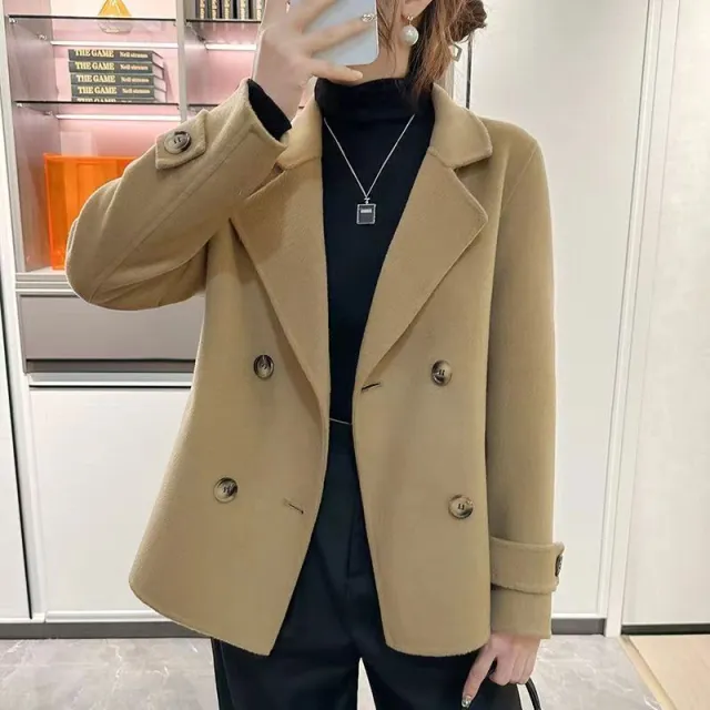 Short Handmade Fall Winter Coat Loose Camel - Shop at LoveMi