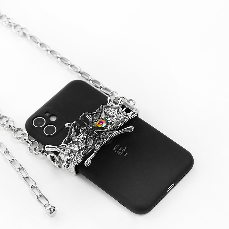 Spider Moonstone Metal Mobile Phone Charm - Image 4