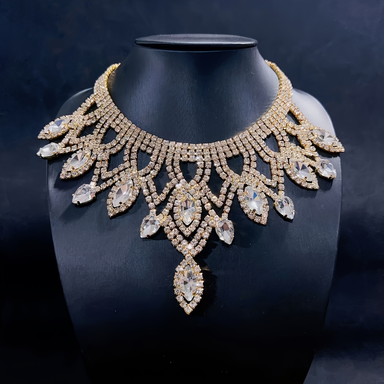 Exaggerated Rhinestone Necklace Personality Luxury Multi-layer