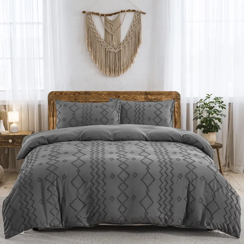 Floral Diamond Wave Quilt Cover Home Textiles