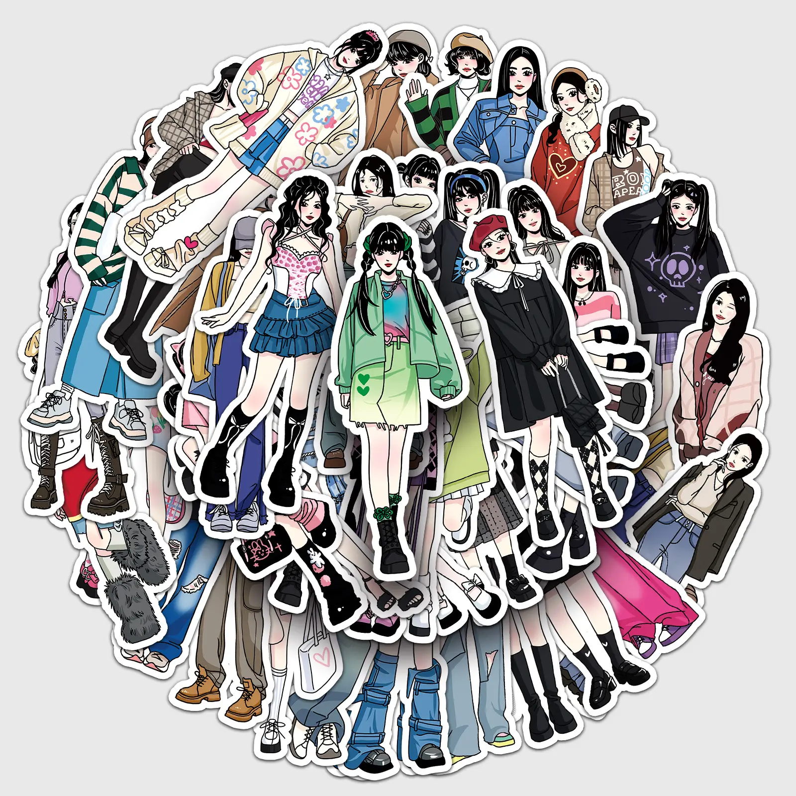 50 Hand-painted Fashion Wear Graffiti Personalized Cartoon
