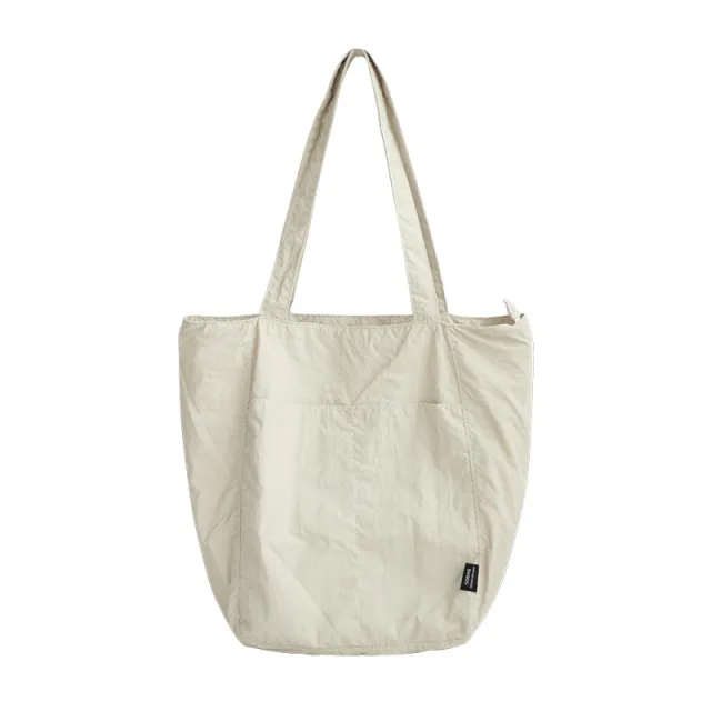 Waterproof Nylon Casual Cloth Shoulder Bag Women's Design Sense Beige - Shop at LoveMi