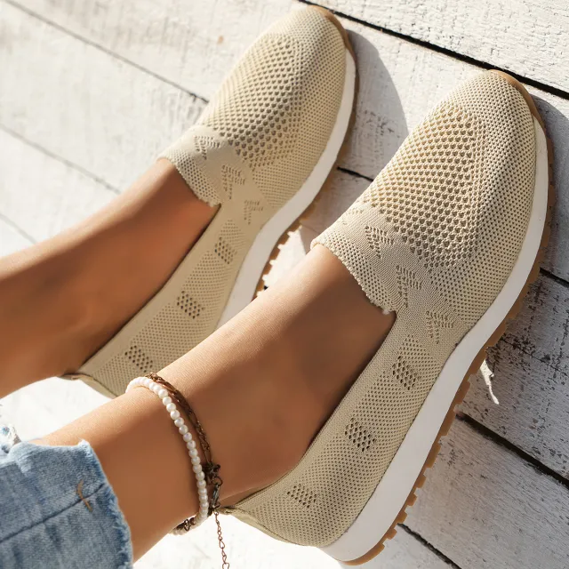 Women's Fashion Mesh Breathable Casual Pumps Apricot - Shop at LoveMi