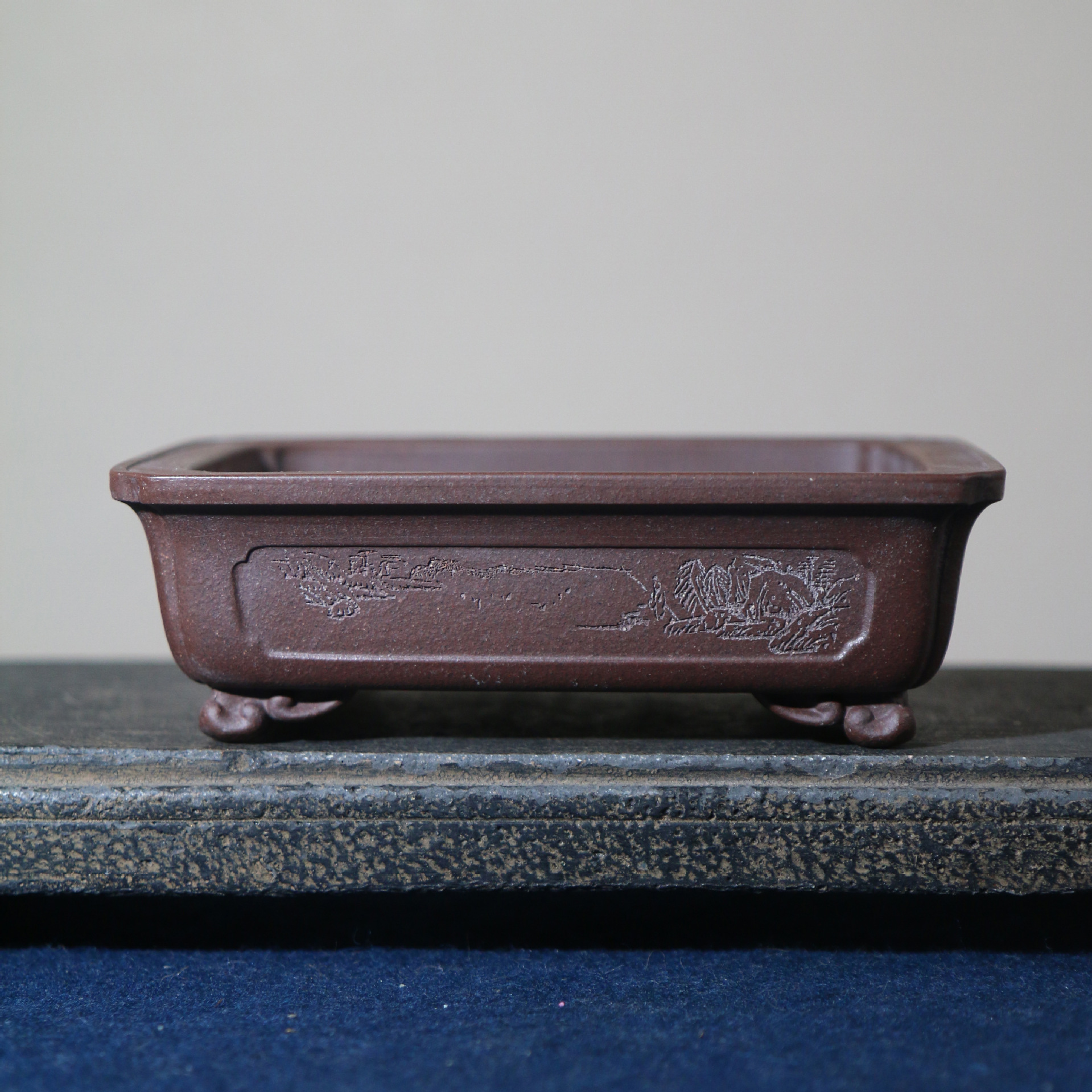 Purple Sand Flower Pot Rectangular Handmade