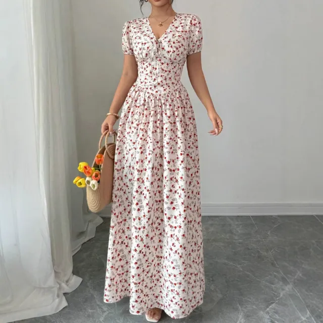 New Womens Floral print Maxi Dress Pink - Shop at LoveMi