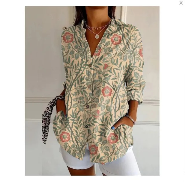 Women's 3D Digital Printing Fashion European And American Style Lapel Long Sleeve Shirt Nccs01Sx1130 - Shop at LoveMi