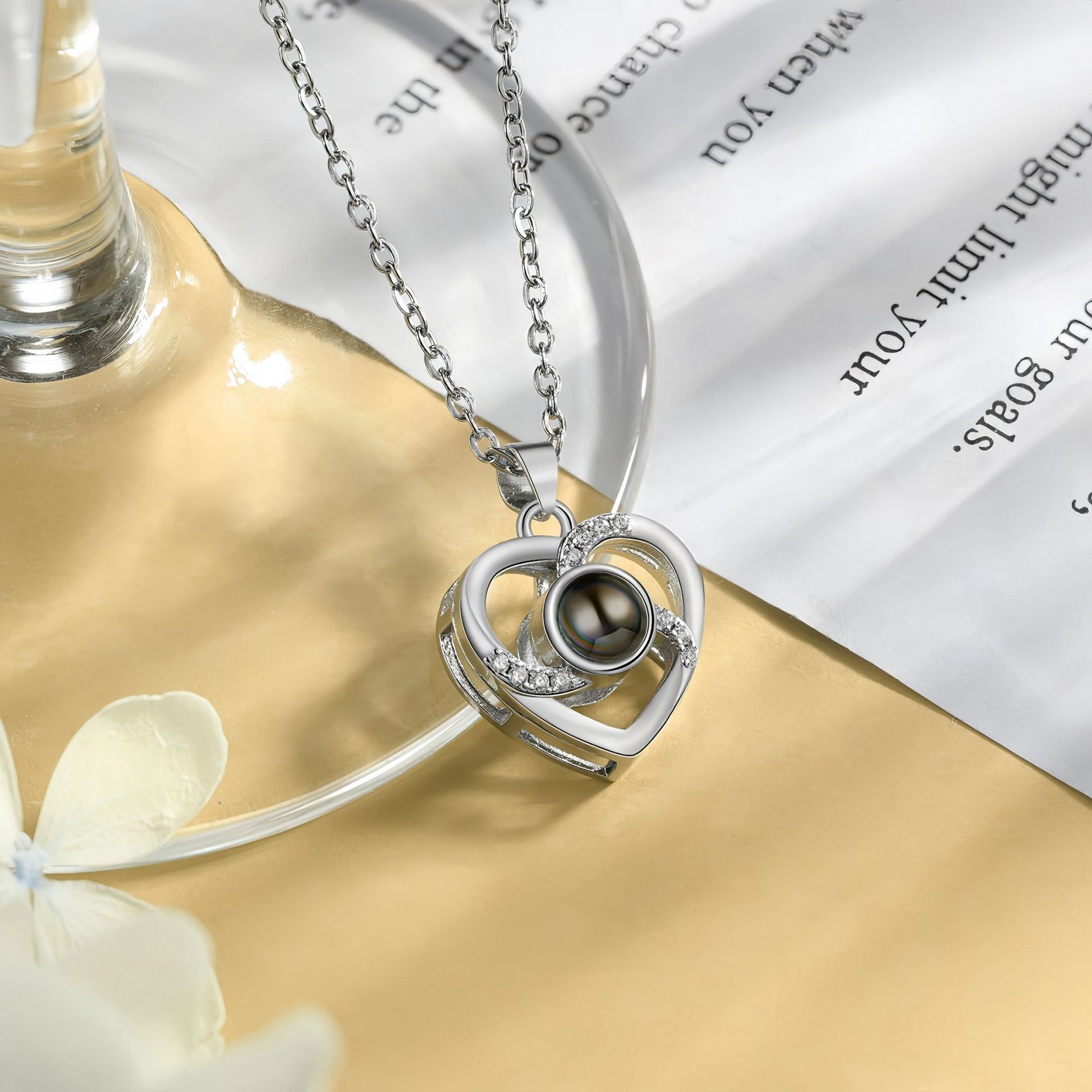 Heart-Shaped Love Language Projection Necklace