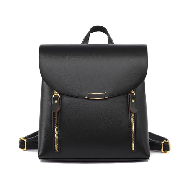 Fashionable All match Women's Soft Leather Large Capacity Travel Bag Black - Shop at LoveMi