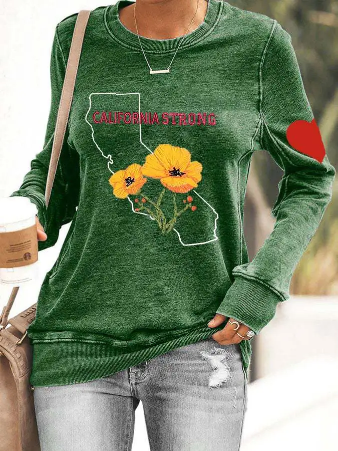 Casual Round Neck Women's Top - Green