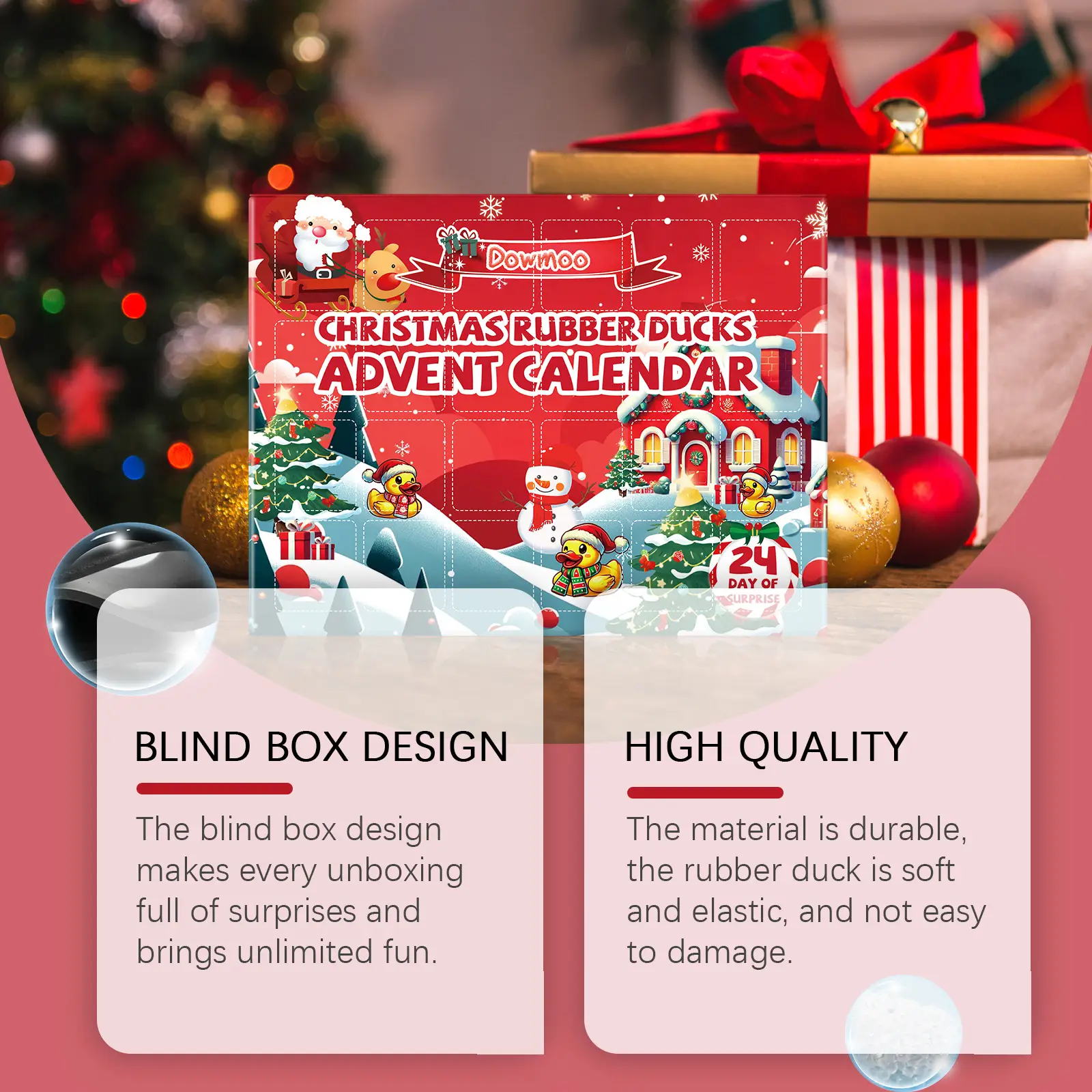 24 Grid Christmas Advent Rubber Duck Blind Box