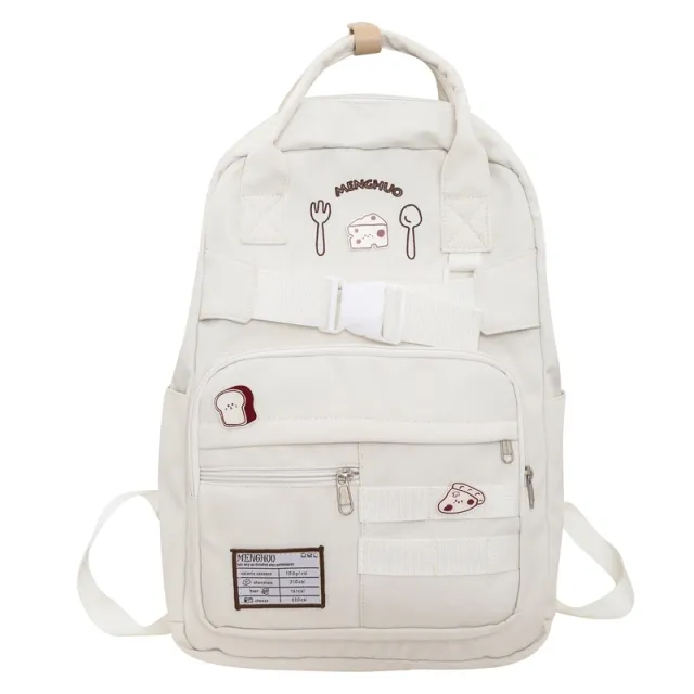 Schoolbag Women's Junior And Middle School Students Large Capacity Backpack Travel Backpack White - Shop at LoveMi