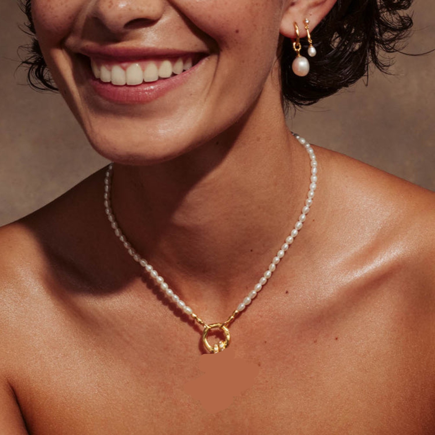 Pearl Open Mouth Ring Chain