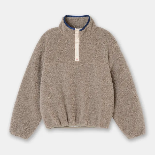 Lamb Wool Sweatshirt Lapel Thickening Warm Lazy Pullover Soft Glutinous Plush Coat Camel - Shop at LoveMi