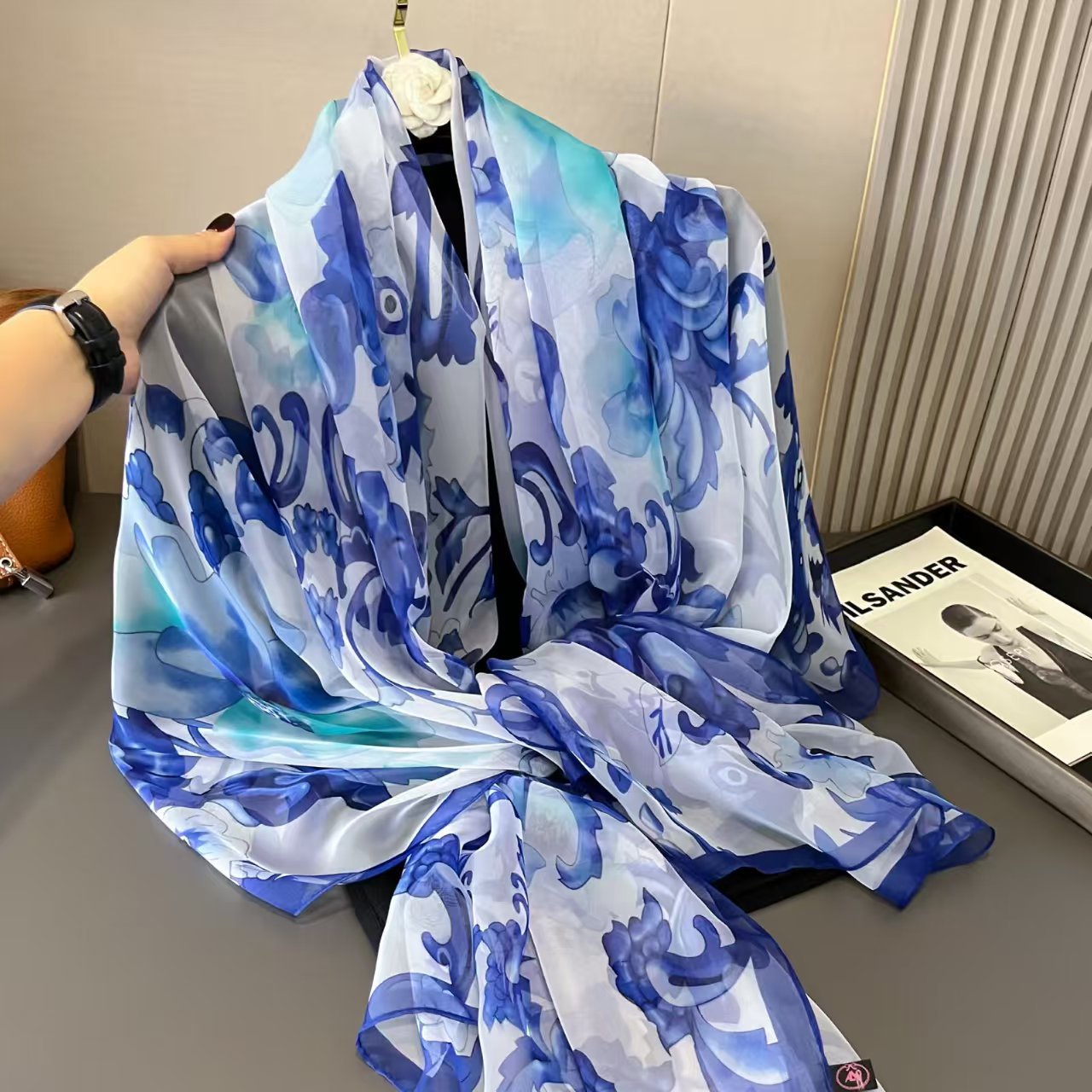 Printed Sun-protective Silk Scarf For Women