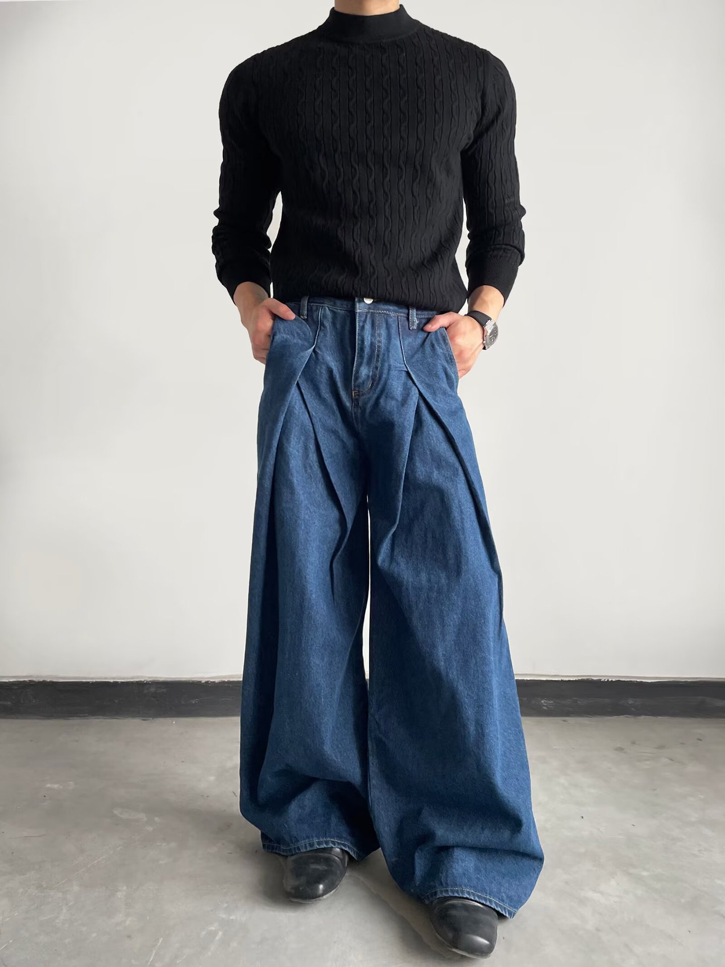 Retro Bootcut Wide-leg Denim Jeans For Men product photo 2 of 6