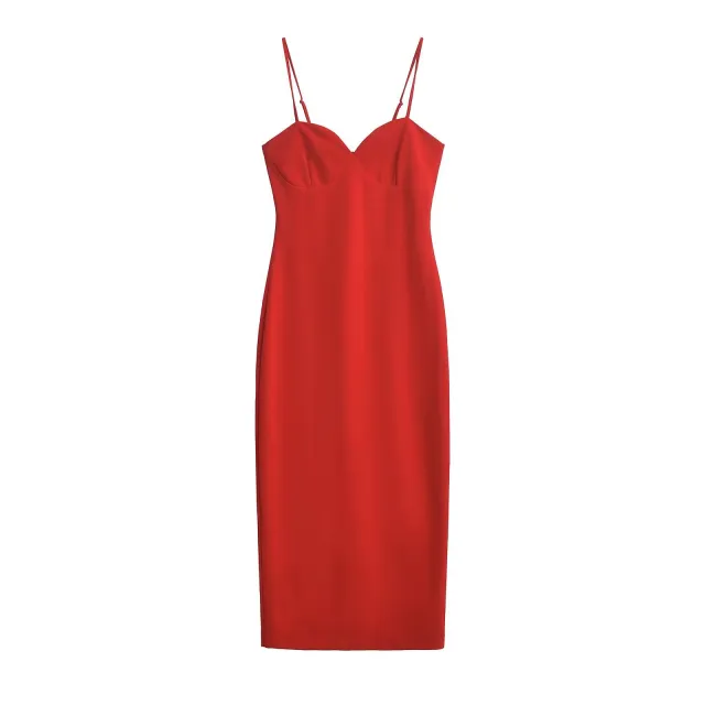 Spring Stylish Elegant And Simple Sling Dress Red - Shop at LoveMi