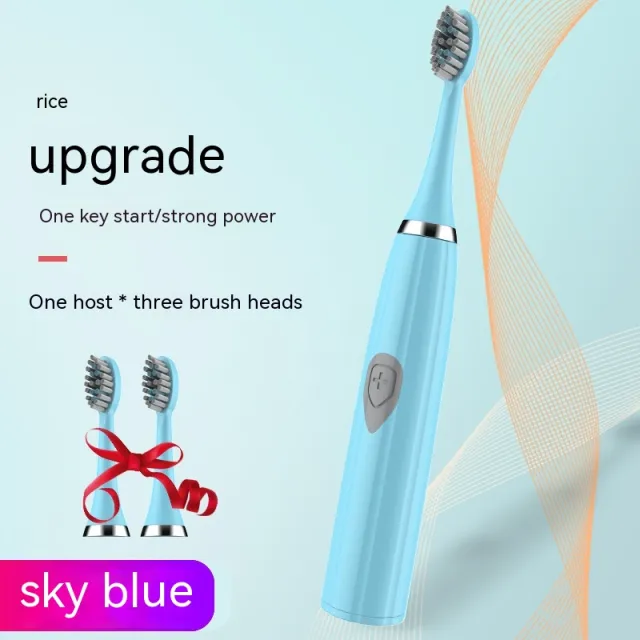 Electric Toothbrush Rechargeable Waterproof Electric Toothbrush Sky Blue - Shop at LoveMi