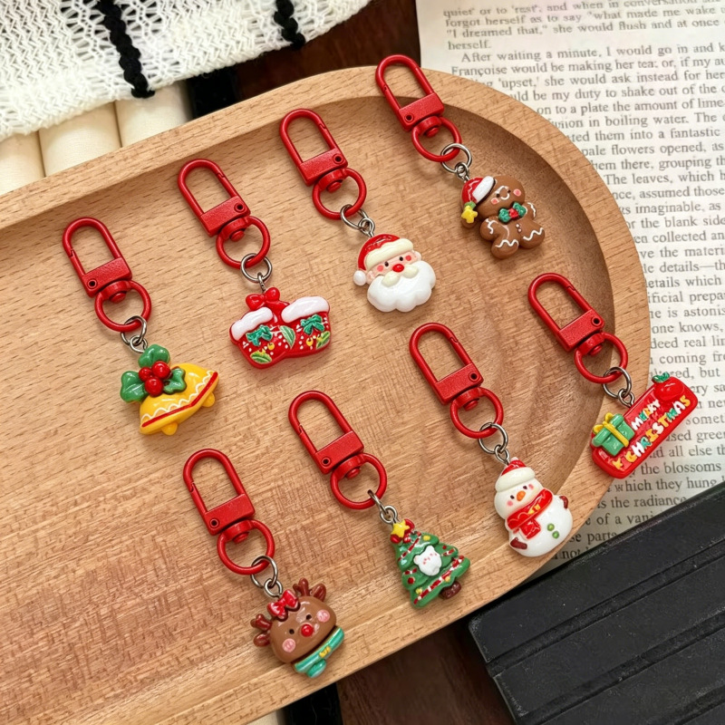 Christmas-themed Cartoon Keychain Pendant