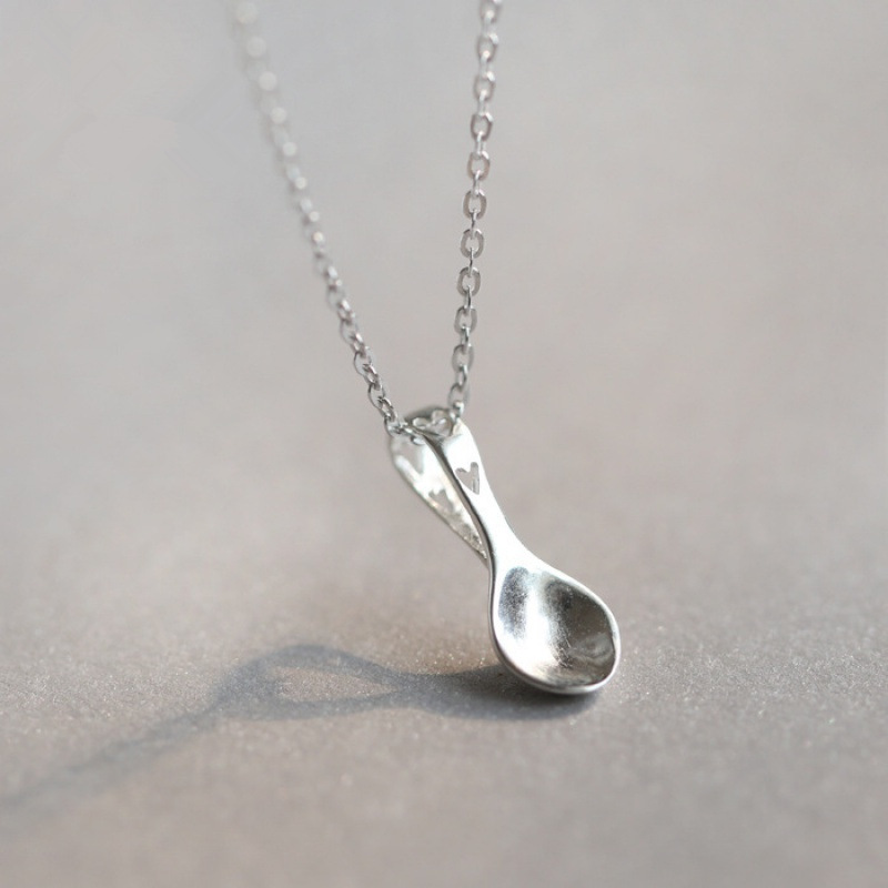 S925 Silver Gift For Foodies Choker Clavicle Chain Love Spoon