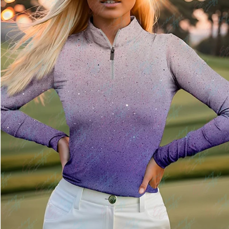 Women's Fashion Long Sleeve Golf Jersey Quick-drying Breathable