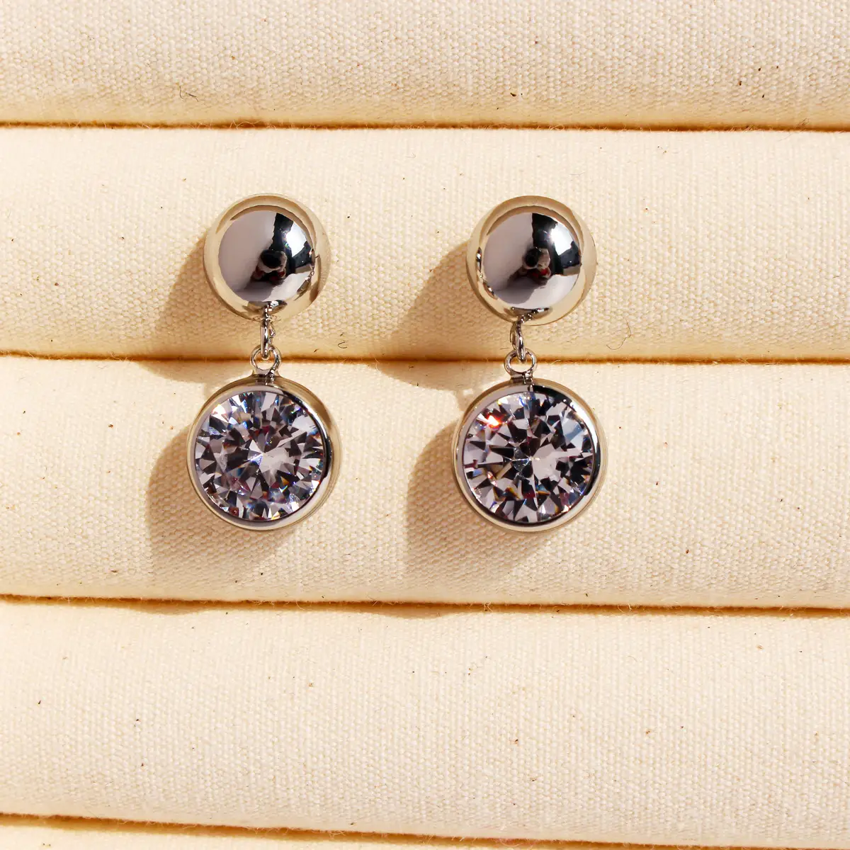 Original Super Shining Round Zircon Earrings