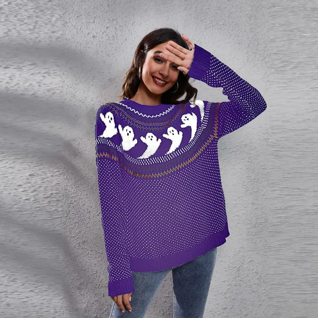 Women's Vintage Long sleeved Knitwear Purple - Shop at LoveMi