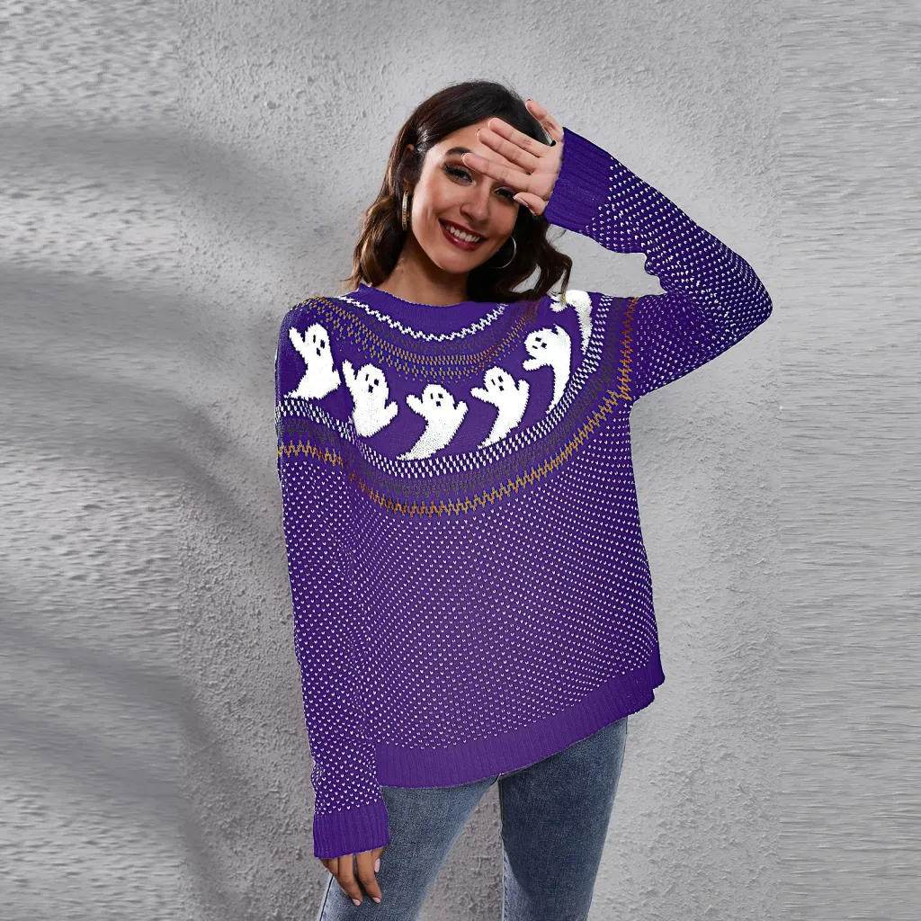 Women's Vintage Long-sleeved Knitwear - Purple