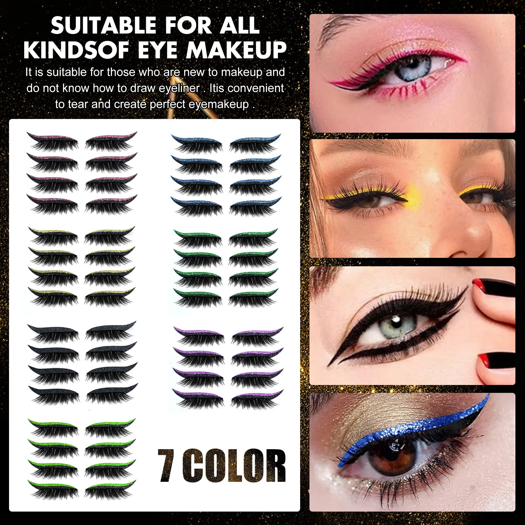European And American Glitter Self-adhesive Eyeliner False