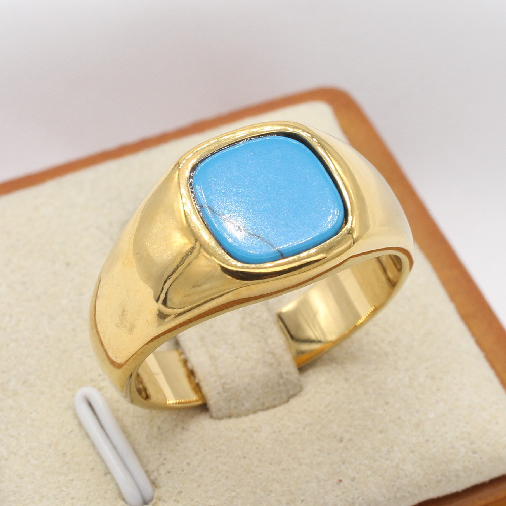 Stylish Minimalist Square Gemstone Ring For Men