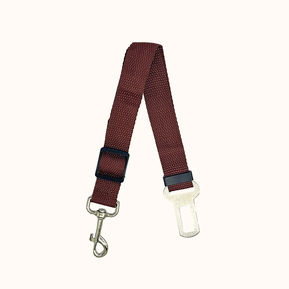 Pet Supplies Car Retractable Adjustable Safety Belt - Brown