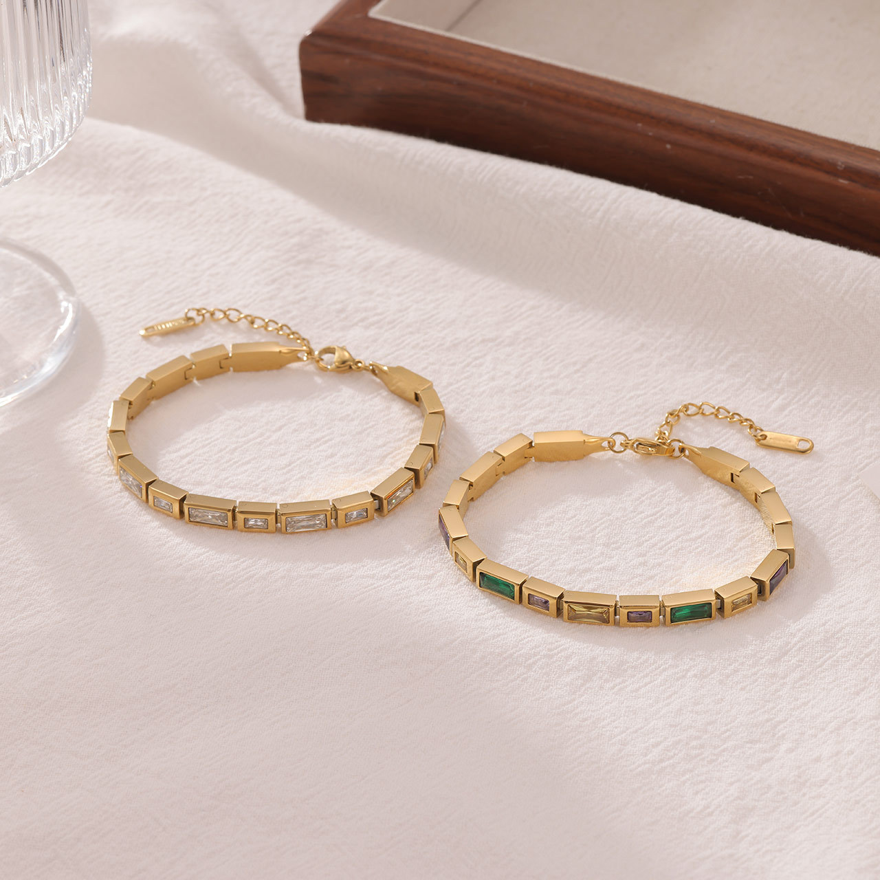 Fashionable, Light-luxury Small Square Mosaic Bracelet, Minimalist Design