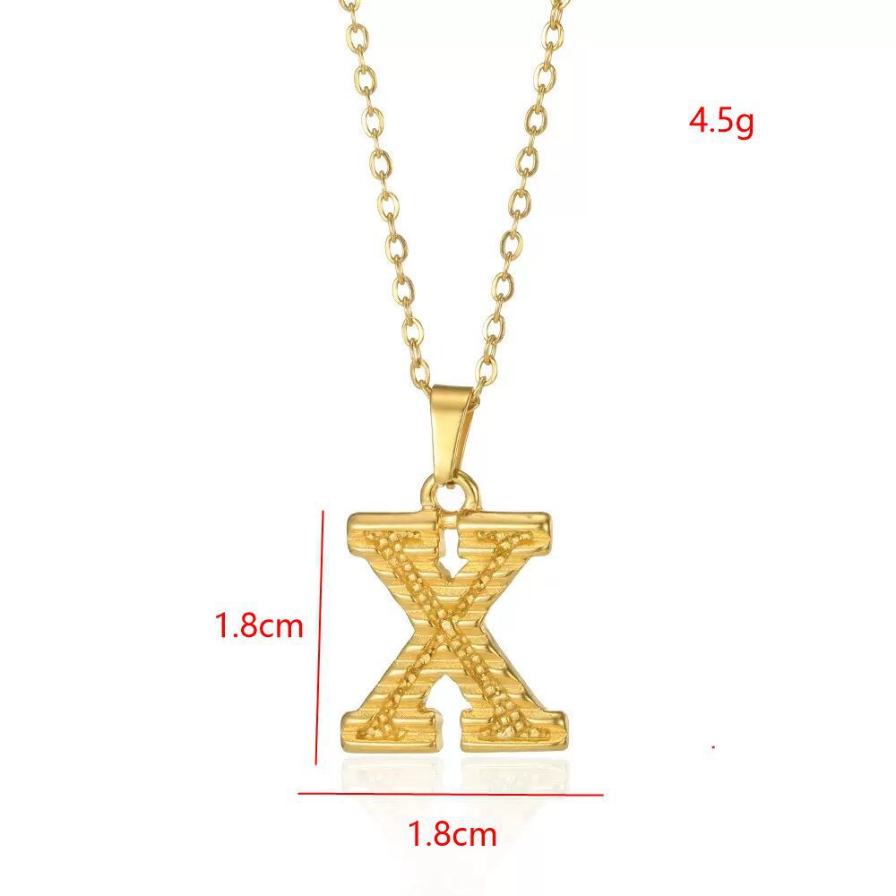 Fashionable And Minimalist 26-letter English Stainless Steel Necklace