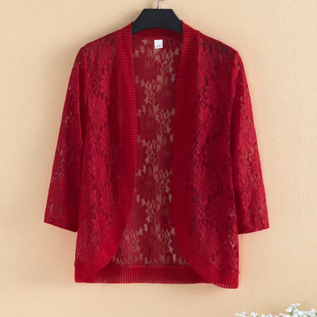 Sun Protection Clothing Lace Thin Coat Women's Top Wine Red - Shop at LoveMi