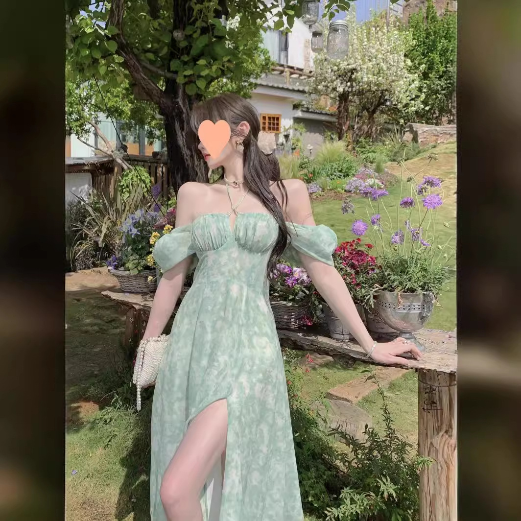 Holiday Floral Slip Dress Women's Fashion Long Dress