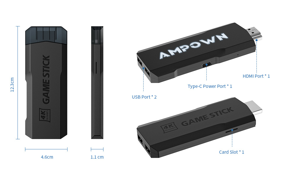 Title 10, HD-Heim-TV-Spielekonsole 4K Wireless Open Source