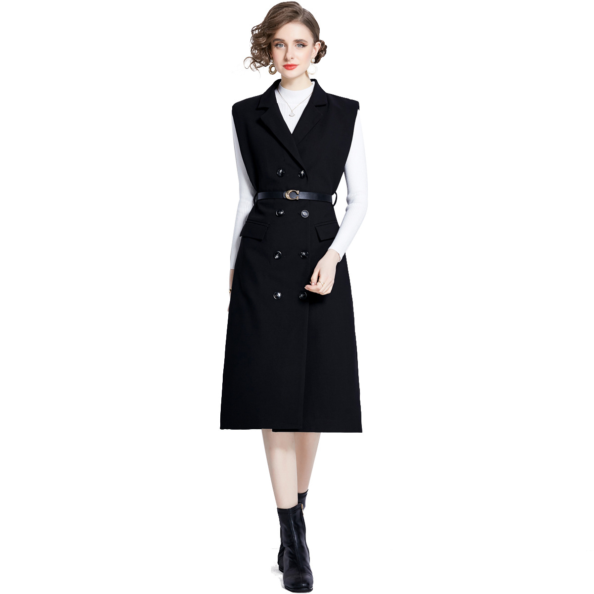 Sleeveless Knitted Midi Dress