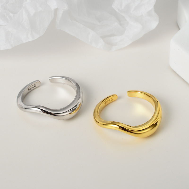 Simple Wave Ring For Women