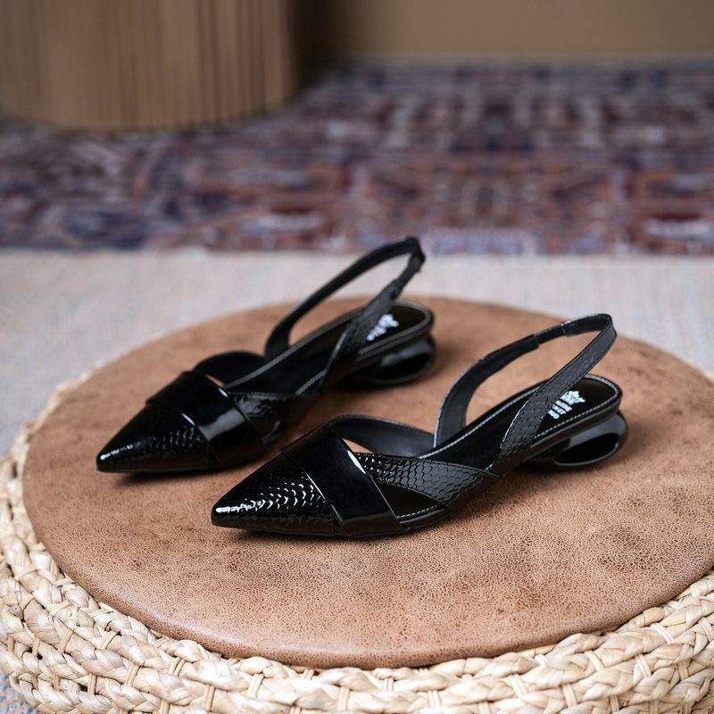 Luxury Womens Patent Leather Cutout High-Heel Sandals