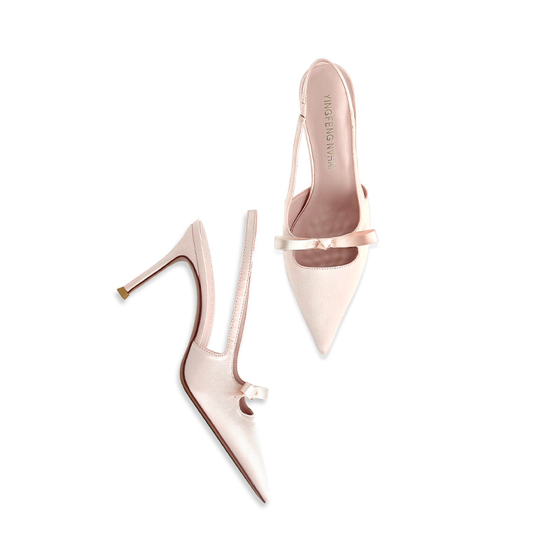Womens Hollow-out Bow High Heels