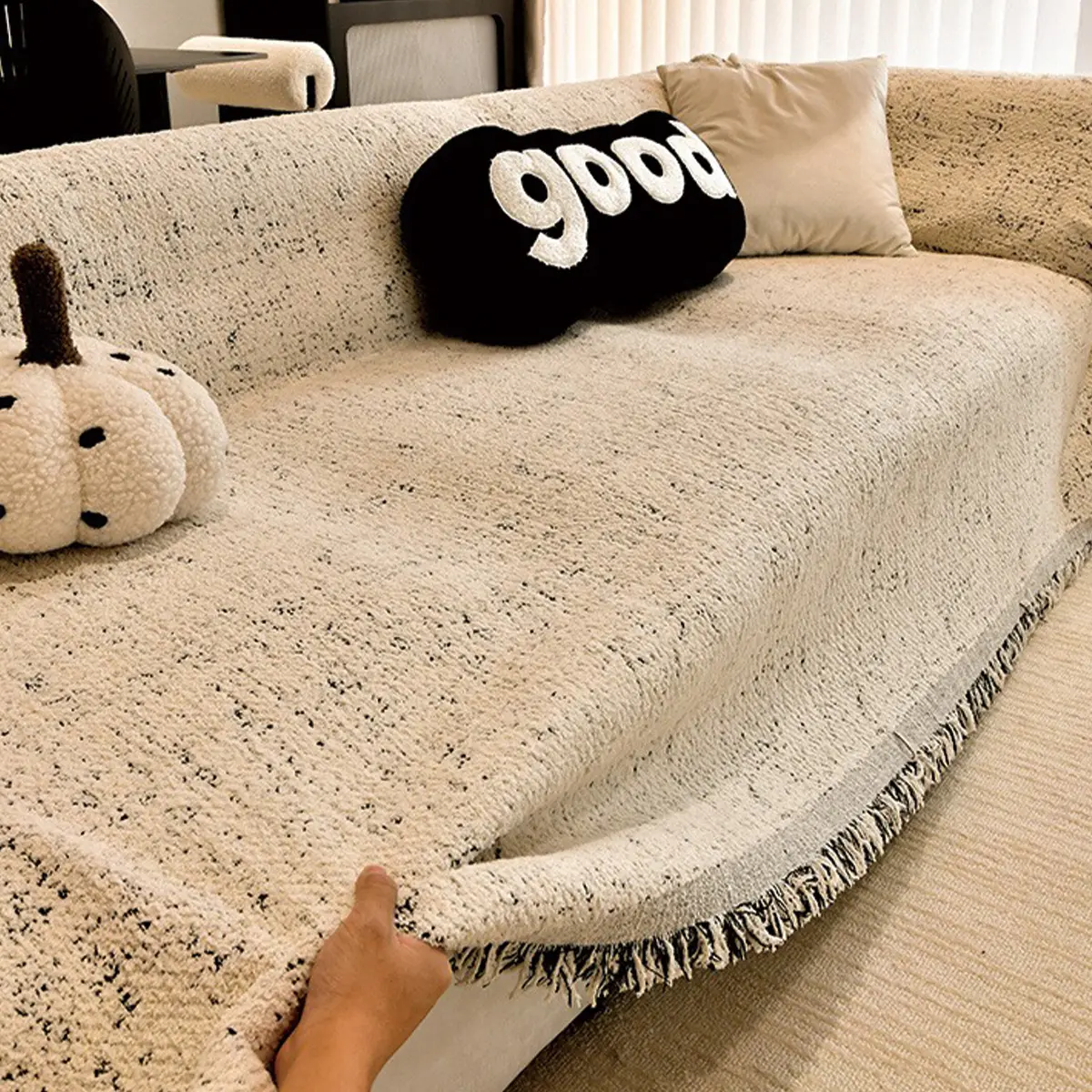 Autumn And Winter Fur Yarn Sofa Universal