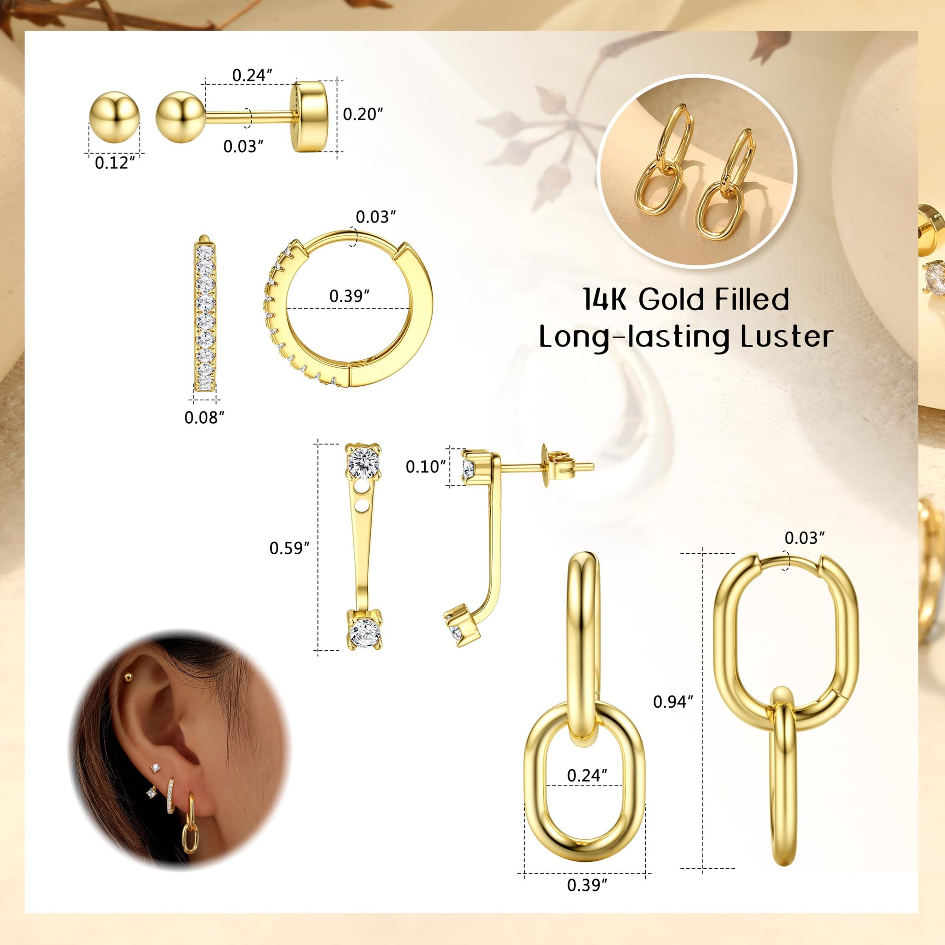 Brass Plating Fashion Phase Buckle Ladies Earring Set