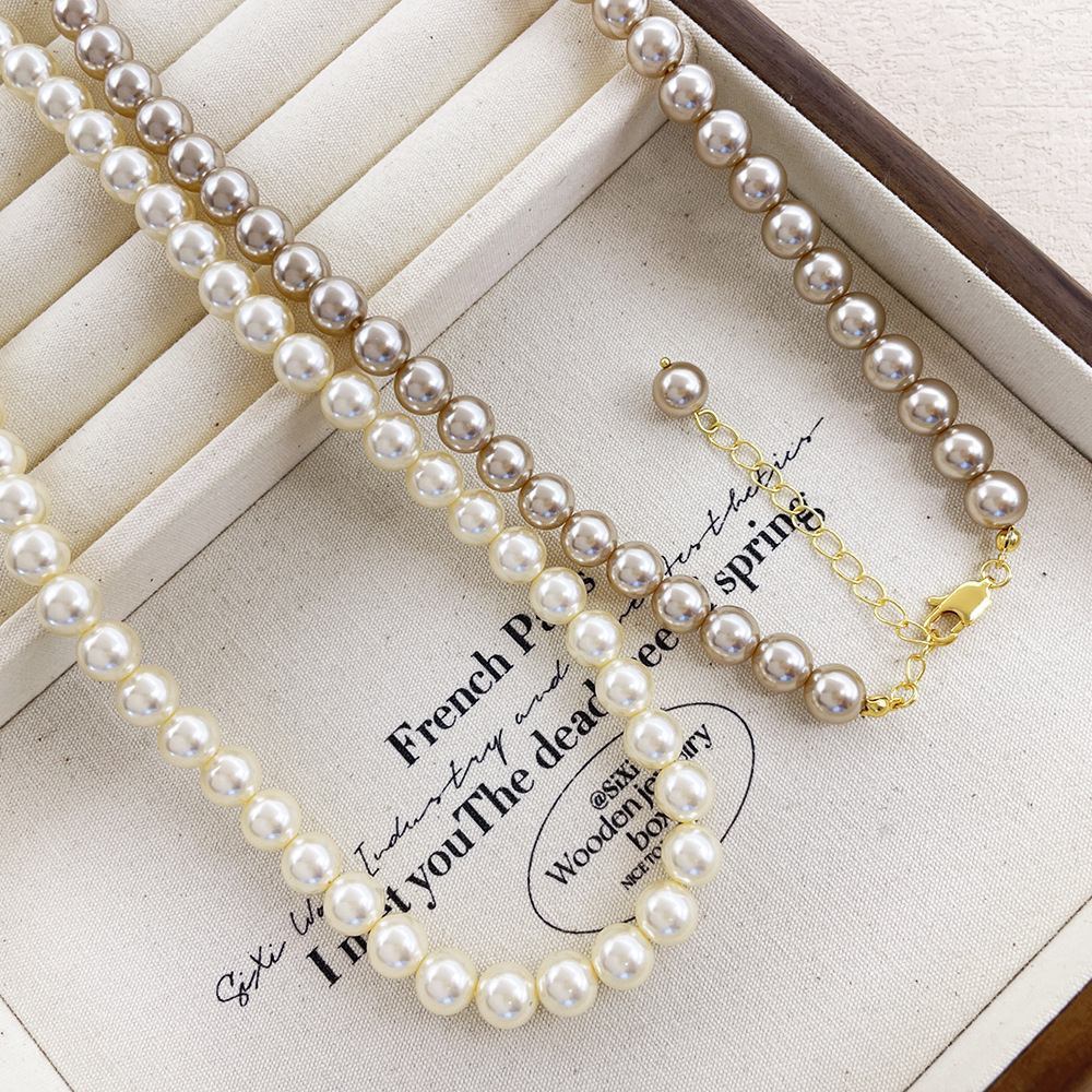 French Vintage Pearl Necklace Fashion