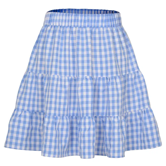 Women's Chaoyang Plaid Skirt High Waist Blue - Shop at LoveMi